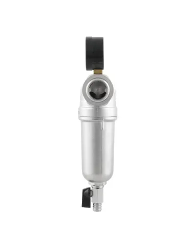 Самопромывной фильтр Raftec 98622 1 дюйм с манометром, для горячей воды