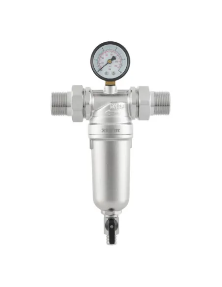 Самопромивний фільтр Raftec 98623 1 дюйм з манометром для холодної води Самопромивний фільтр Raftec 98623 1 дюйм з манометром для холодної води