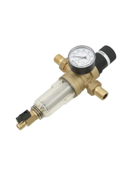 Самопромывной фильтр Raftec RCFR03-C 1 дюйм с редуктором и манометром, для холодной воды Самопромывной фильтр Raftec RCFR03-C 1 дюйм с редуктором и манометром, для холодной воды