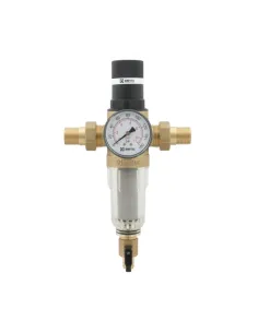 Самопромывной фильтр Raftec RCFR03-H 1 дюйм с редуктором и манометром, для горячей воды
