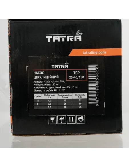 Циркуляційний насос Tatra-Line TCP 25-40/130 без кабелю Циркуляційний насос Tatra-Line TCP 25-40/130 без кабелю