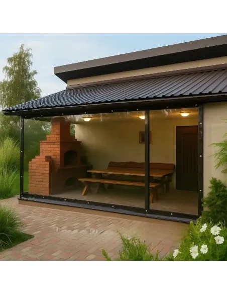 Мягкое ПВХ окно для беседки КТУ ПВХ-1,5х3-А 1,5х3 метра, прозрачное