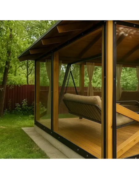 Мягкое ПВХ окно для беседки КТУ ПВХ-1,5х1-А 1,5х1 метра, прозрачное