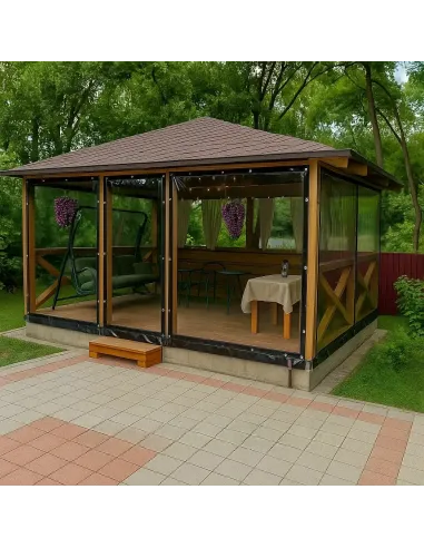 Мягкое ПВХ окно для беседки КТУ ПВХ-1,5х2-А 1,5х2 метра, прозрачное