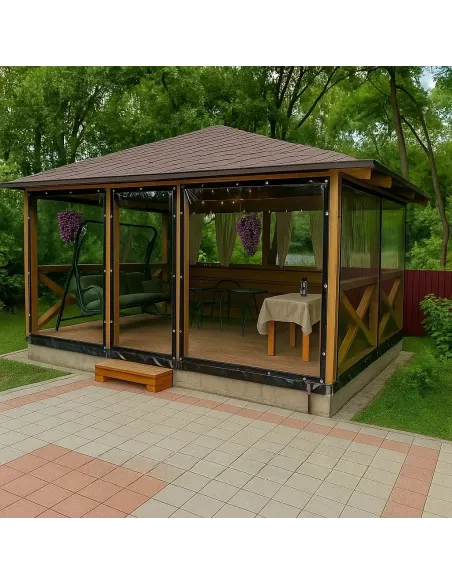 Мягкое ПВХ окно для беседки КТУ ПВХ-1,5х2-А 1,5х2 метра, прозрачное