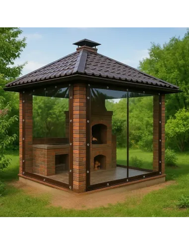 Мягкое ПЕТ окно для беседки КТУ PE-33-А 3х3 метра, матовое