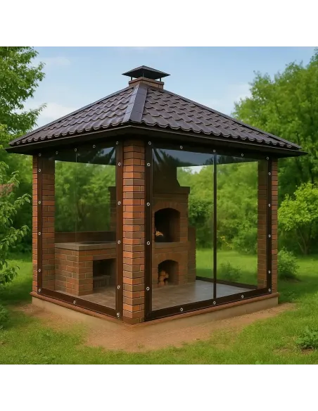 Мягкое ПЕТ окно для беседки КТУ PE-33-А 3х3 метра, матовое