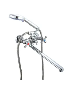 Смеситель для ванны Wezer VRL720-12 двухвентильный, с душевым набором