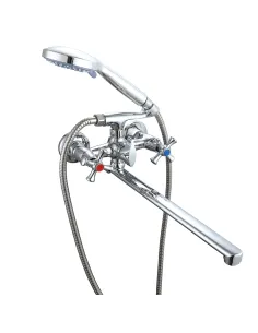 Смеситель для ванны Wezer VRL722-12 двухвентильный, с душевым набором