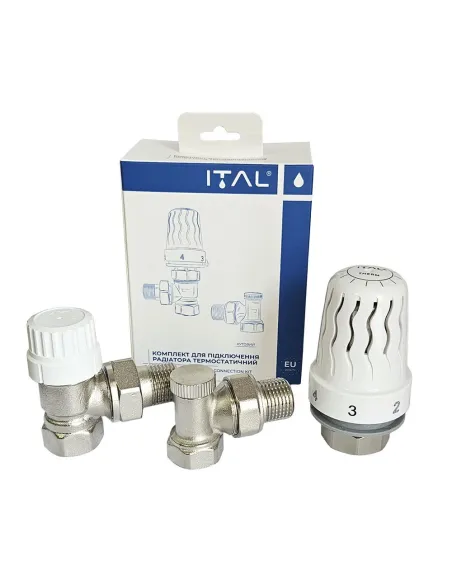 Комплект термостатический для радиатора ITAL 1055582 1/2 дюйма, угловой
