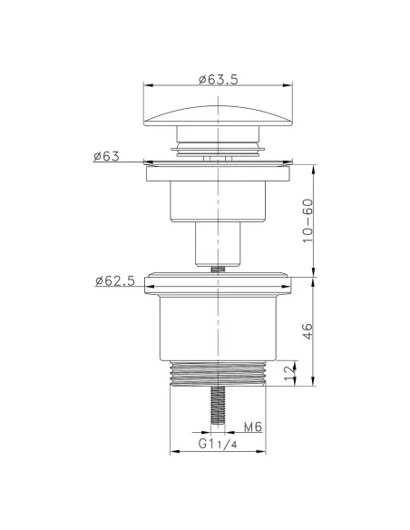 Донный клапан для раковины ITAL HF1083, 1 1/4 дюйма