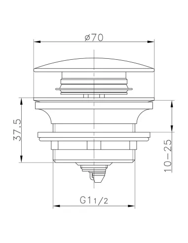 Донний клапан для раковини ITAL HF1056, 1 1/2 дюйма