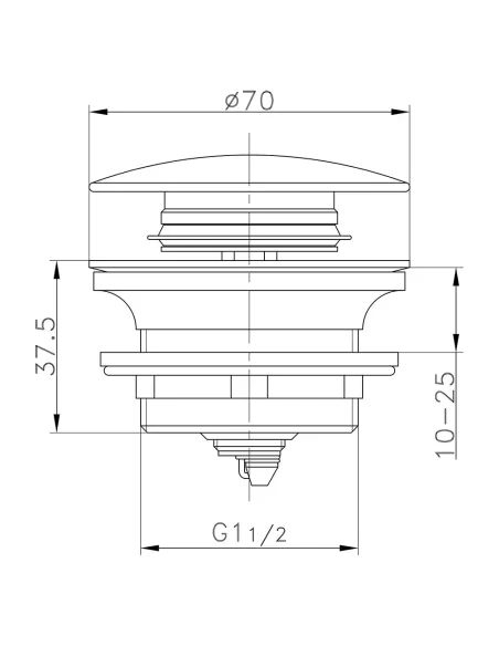 Донний клапан для раковини ITAL HF1056, 1 1/2 дюйма