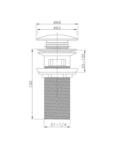 Донний клапан для раковини ITAL HF1003-Y150, 1 1/4 дюйма