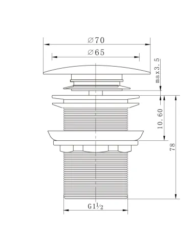 Донный клапан для раковины ITAL ITF 1057, 1 1/2 дюйма