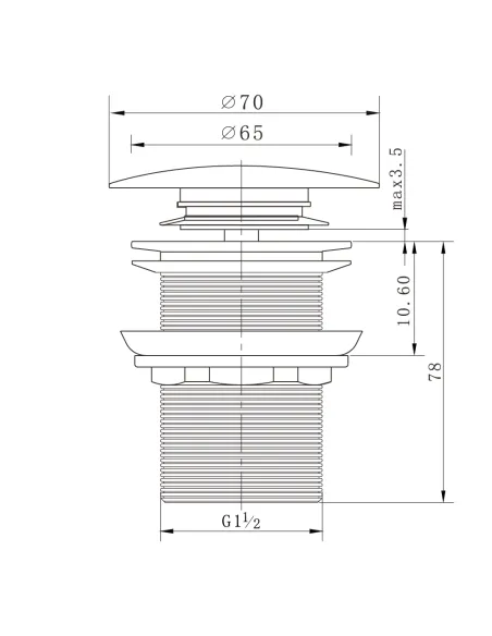 Донный клапан для раковины ITAL ITF 1057, 1 1/2 дюйма