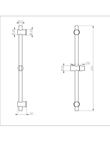 Душова стійка Wezer STK-01-B нержавіюча сталь, чорна