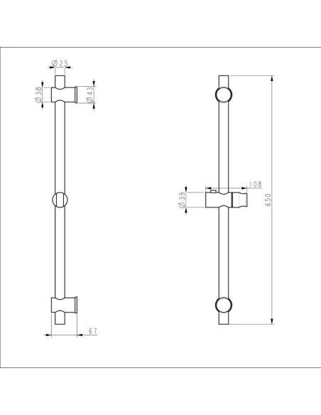 Душова стійка Wezer STK-01-B нержавіюча сталь, чорна