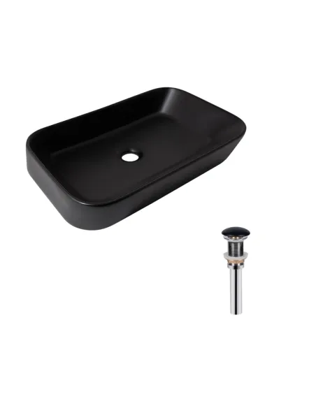 Накладная раковина Q-Тap Scorpio QT14112243MBN47298 Matt Black, 550х390х120 мм