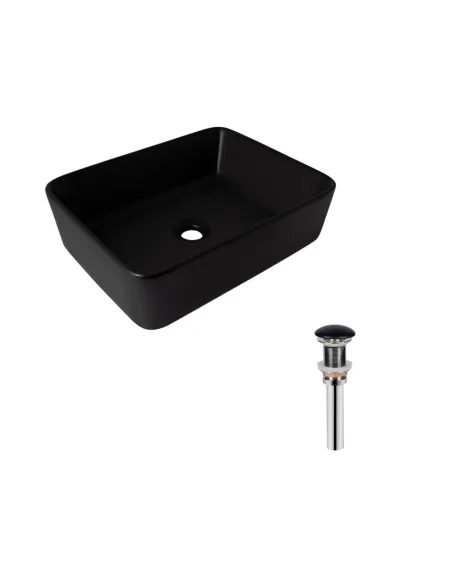 Накладна раковина Q-Tap Tern QT172074MBMBN47300 Matt Black, 480х370х135 мм