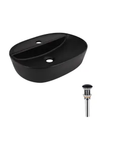 Накладна раковина Q-Tap Scorpio QT142202MBMBN47312 Matt Black, 500x380x120 мм