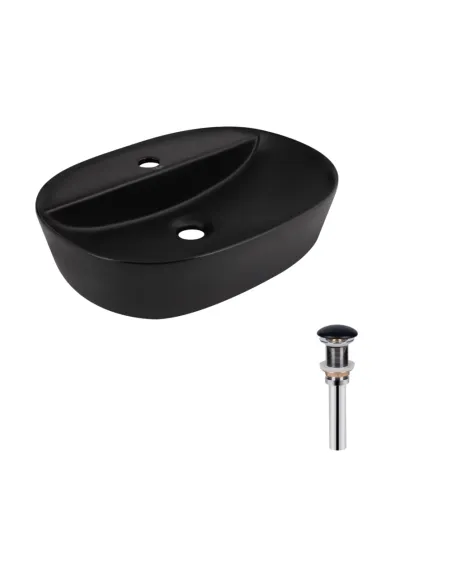 Накладная раковина Q-Тap Scorpio QT142202MBMBN47312 Matt Black, 500x380x120 мм