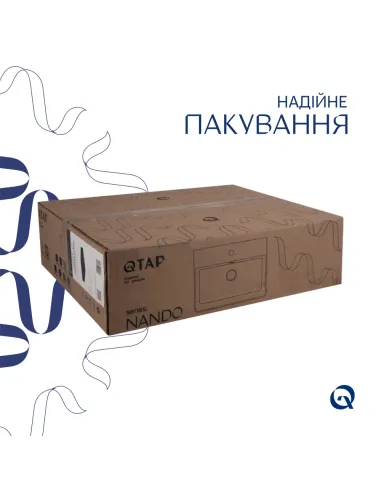 Керамічна раковина Q-Тap Nando LT QT12112173SMBMBN47322 Matt Black, 500х420х130 мм настінна