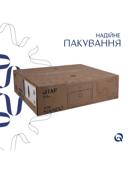 Керамическая раковина Q-Тap Nando LT QT12112173SMBMBN47322 Matt Black, 500х420х130 мм настенная