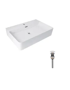 Керамическая раковина Q-Тap Nando LT QT12112173WN47326 White, 610х420х140 мм настенная