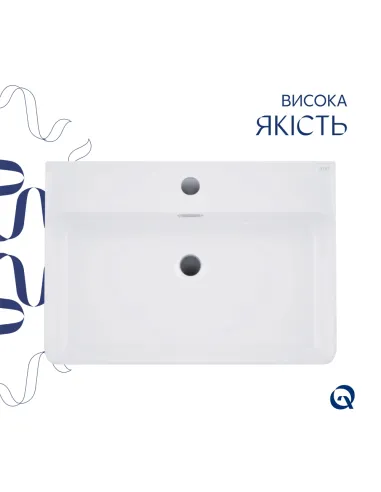 Керамічна раковина Q-Тap Nando LT QT12112173WN47326 White, 610х420х140 мм настінна