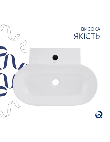 Керамическая раковина Q-Тap Cardinal QT0411K177WN47330 White, 565х400х130 мм настенная