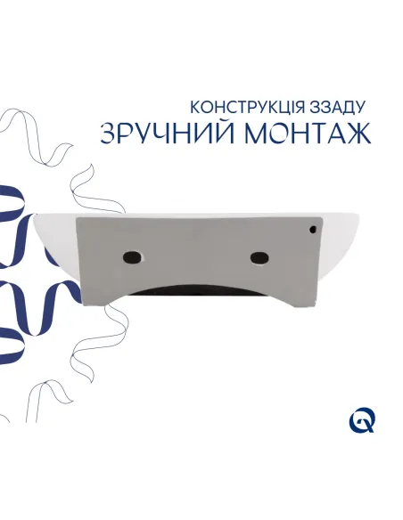 Керамічна раковина Q-Тap Cardinal QT0411K177WN47330 White, 565х400х130 мм настінна
