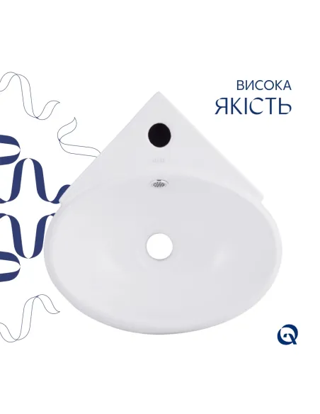 Керамическая раковина Q-Тap Leo N QT11115010WN47331 White, 380x360x130 мм настенная