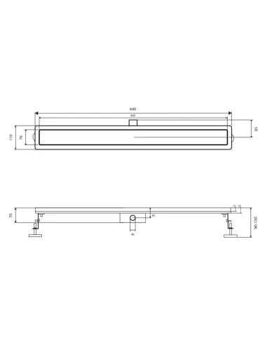 Душевой линейный трап Q-Тap Taurus 600, сухой затвор