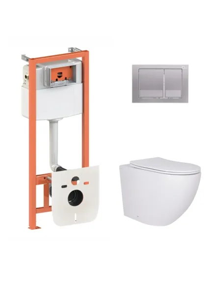 Инсталляция с унитазом Q-Tap Robin QT13332381AW47499 4 в 1, 3/8 литра