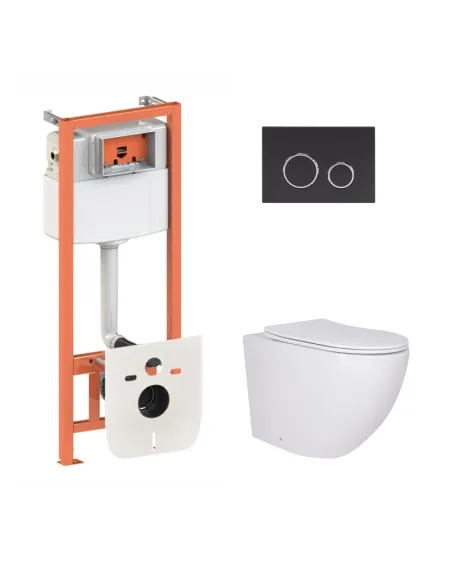 Инсталляция с унитазом Q-Tap Robin QT13332381AW47500 4 в 1, 3/8 литра