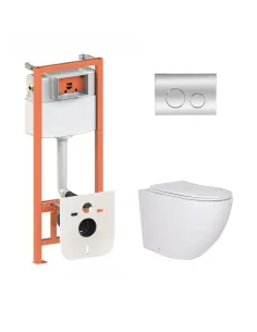 Инсталляция с унитазом Q-Tap Robin QT13332381AW47501 4 в 1, 3/8 литра