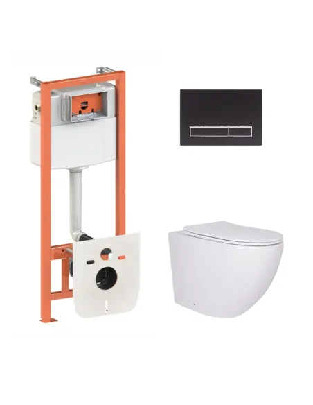 Инсталляция с унитазом Q-Tap Robin QT13332381AW47503 4 в 1, 3/8 литра
