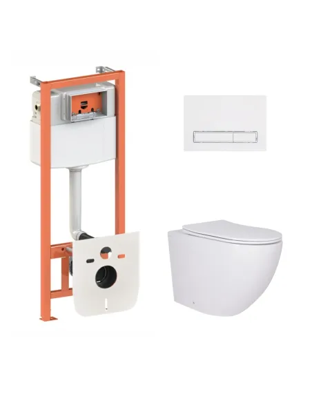 Инсталляция с унитазом Q-Tap Robin QT13332381AW47505 4 в 1, 3/8 литра