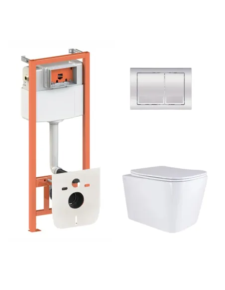 Инсталляция с унитазом Q-Tap Tern QT17332303AW47506 4 в 1, 3/8 литра