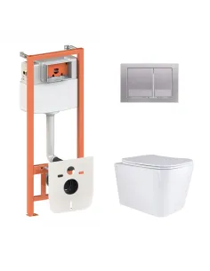 Инсталляция с унитазом Q-Tap Tern QT17332303AW47507 4 в 1, 3/8 литра
