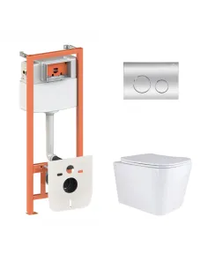 Инсталляция с унитазом Q-Tap Tern QT17332303AW47508 4 в 1, 3/8 литра