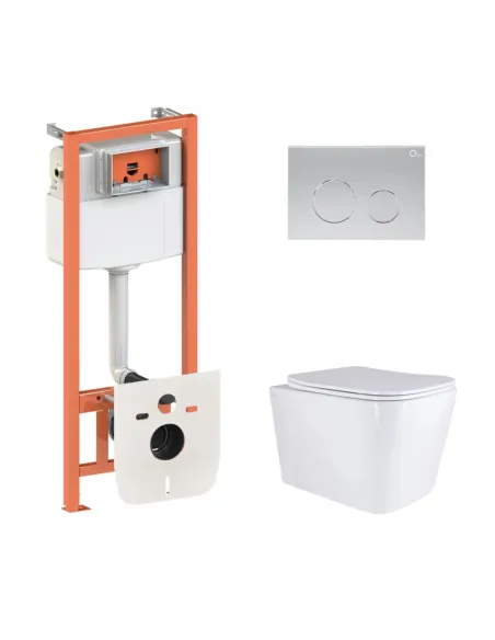 Инсталляция с унитазом Q-Tap Tern QT17332303AW47509 4 в 1, 3/8 литра