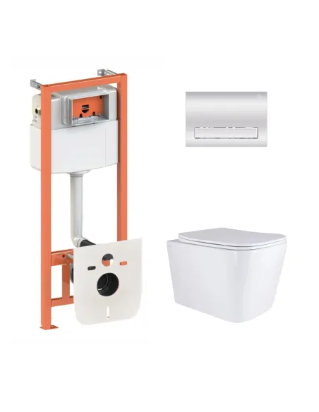 Инсталляция с унитазом Q-Tap Tern QT17332303AW47510 4 в 1, 3/8 литра