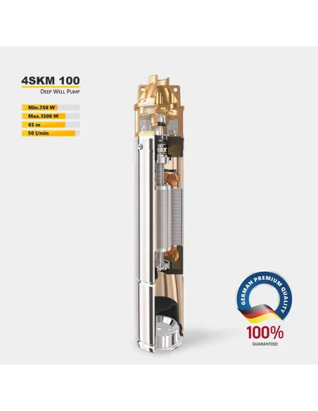 Центробежный глубинный насос Tekk Haus 4SKM-100 1.5 кВт, пульт, кабель 15 метров