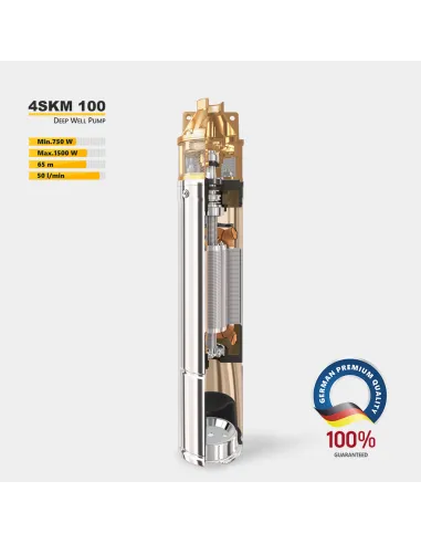 Центробежный глубинный насос Tekk Haus 4SKM-100 1.5 кВт, пульт, кабель 25 метров
