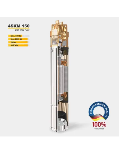 Відцентровий глибинний насос Tekk Haus 4SKM-150 2 кВт, пульт, кабель 40 метрів