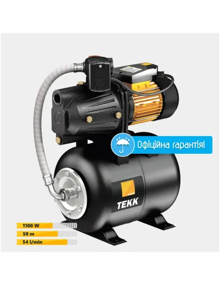 Насосная станция Tekk Haus BS 1100L 24L black L 1,1 кВт, бак 24 литра