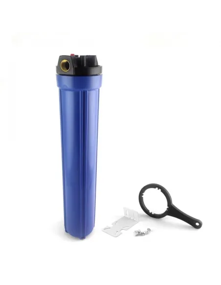 Фільтр колба Raifil 890 Slim 20 дюймів, вхід 3/4 дюйми, синя, без картриджа