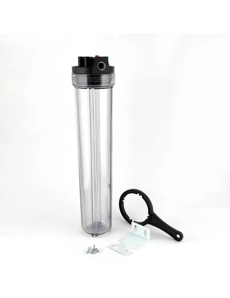 Фільтр колба Raifil 890 Slim 20 дюймів, вхід 1/2 дюйми, прозора, без картриджа